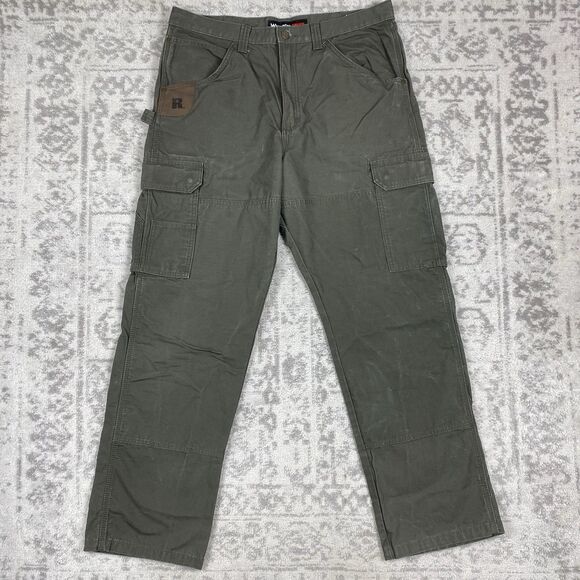 Wrangler Riggs Pants Workwear Ripstop Cargo 3W060LD Loden Green Size 36x32 - Picture 1 of 8